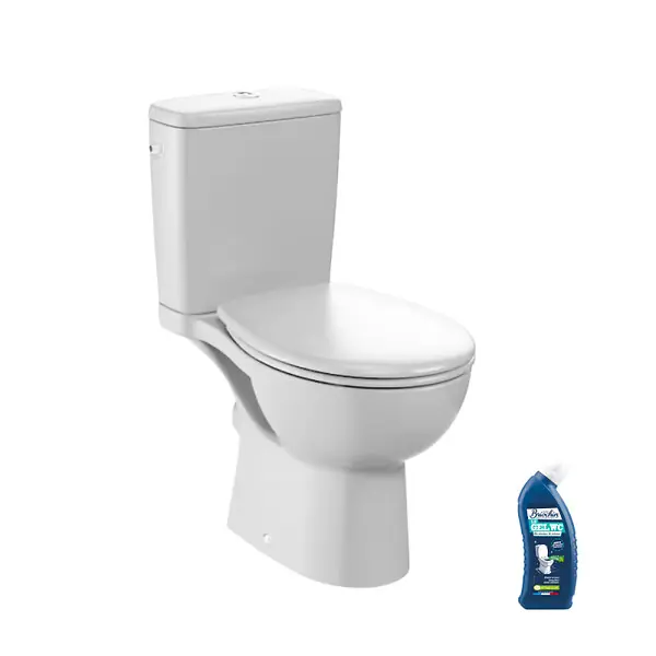 WC à poser sans bride sortie horizontale Gaspard avec abattant frein de chute et déclipsable + gel WC JACOB DELAFON Offre Exclusive