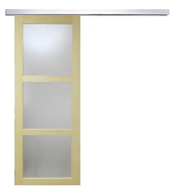 Achetez Aujourd'hui Porte Coulissante bois Ayous Vitrée H204 x L73 cm, Rail Alu GD MENUISERIES
