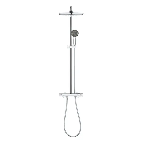 Colonne de douche thermostatique XXL Round 250 + Douchette 2 jets, Chrome (26816022) GROHE Usine Directe