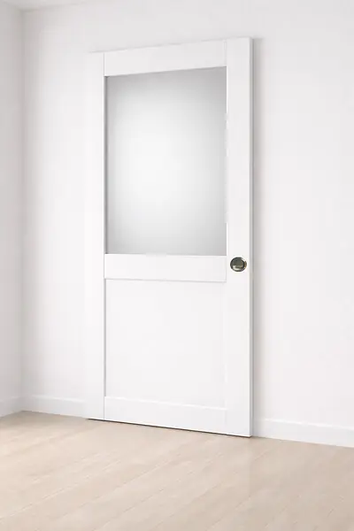 Acheter Direct Porte Coulissante Athena Blanc H204 x L93 cm, Coquilles GD MENUISERIES