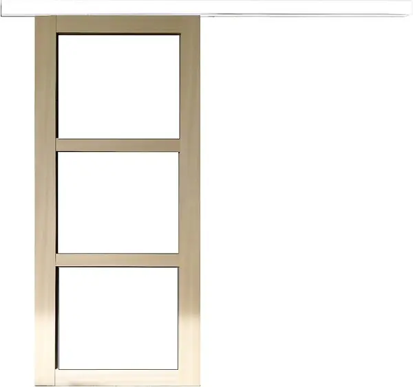 Porte Coulissante bois Ayous Vitrage transparent H204 x L73 cm, Rail alu bandeau blanc GD MENUISERIES Offre Limitée