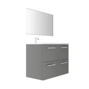 Prix Choc Meuble vasque gauche - Gris souris - L90xP45cm VIF