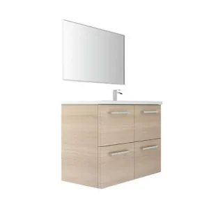 Pas Cher Meuble vasque droite chêne clair - L90xP45cm VIF