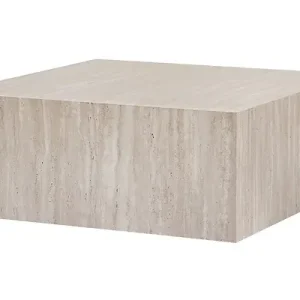 Acheter En Ligne Table Basse en MDF "Prizma" - 90 x 90 x 35 cm - Travertin HABITAT ET JARDIN