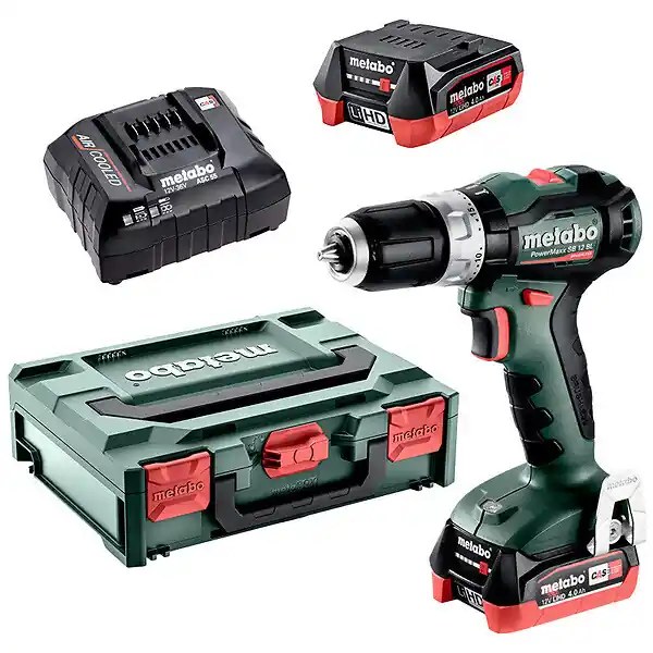 Perceuse à percussion sans fil 12V POWERMAXX SB 12 BL 2X4AH LIHD - METABO - 601046800 - CHARGEUR ASC 55 + METABOX 118 Commande En Gros