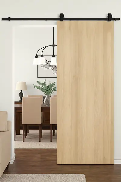 Porte Coulissante Décor Chêne Naturel Honey Oak H204 x L73 cm, Rail roulettes GD MENUISERIES Commander Vite