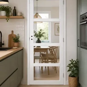 Pas Cher Bloc Porte Tana Blanc Transparent H204 x L63 cm Côte Tableau P.Gauche GD MENUISERIES