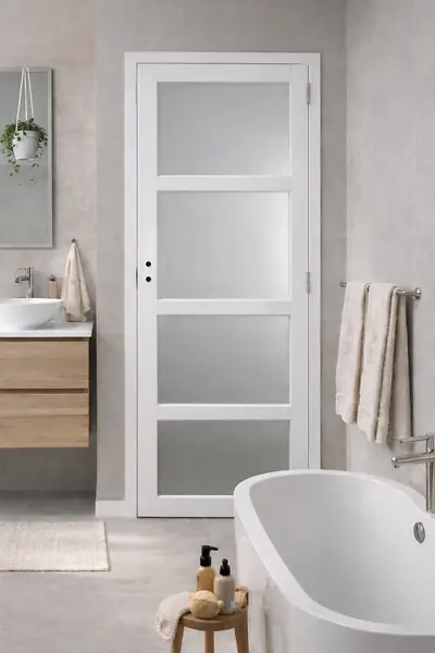 Solde Bloc Porte Tana Vitrée Blanc H204 x L63 cm Côte Tableau P.Gauche GD MENUISERIES