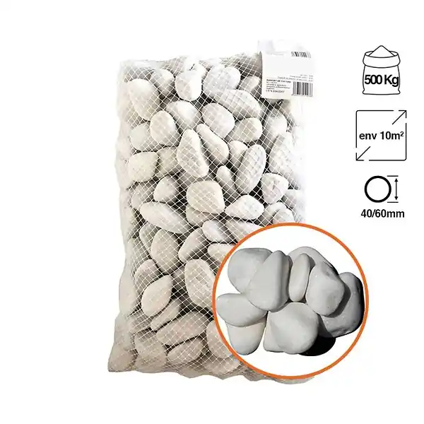 Galet Marbre Blanc Pur Big Bag 500 Kg RACINE Réduction
