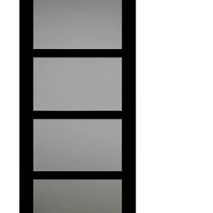 Porte Coulissante Telia Noir Vitrée H204 x L83 cm, Rail roulettes GD MENUISERIES Promotion