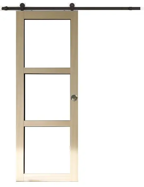 Porte Coulissante bois Ayous Vitrage transparent H204 x L73 cm, Rail Roulettes, Coquilles GD MENUISERIES Commander Maintenant