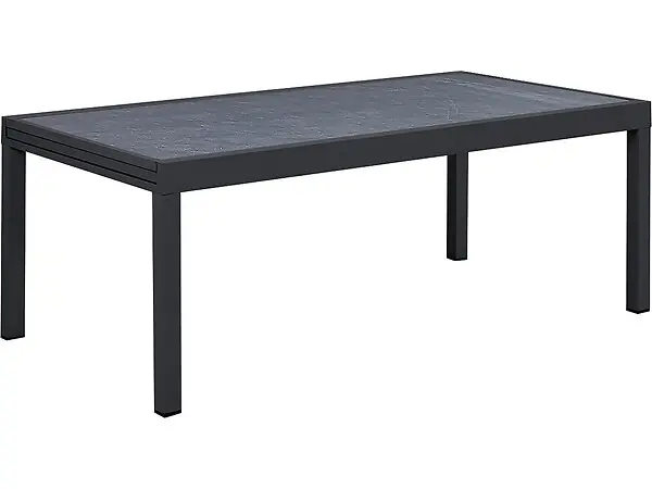 Petit Prix Table jardin en aluminium extensible "Lagos" - 200/320 x 105 x 76 cm - Noir HABITAT ET JARDIN