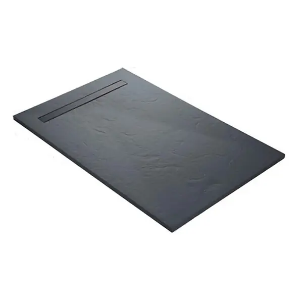 Receveur résine U-Tile imitation marbre noir - grille carrée excentrée MARMOX Jusqu'à Épuisement Des Stocks