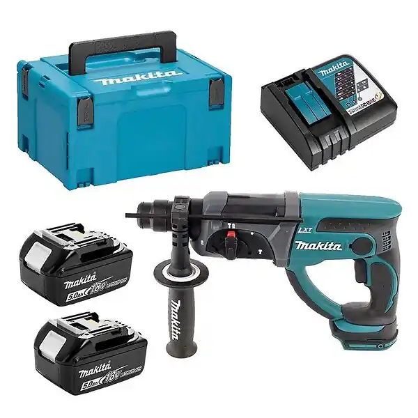 Petit Prix Perforateur Burineur MAKITA DHR202RTJ - SDS-Plus - 18V - 2 x 5.0 Ah LXT