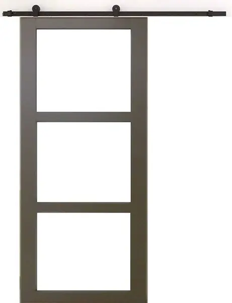 Porte Coulissante Gris Taupe RAL 7006 Vitrage transparent H204 x L83 cm, Rail roulette GD MENUISERIES Retour Gratuit