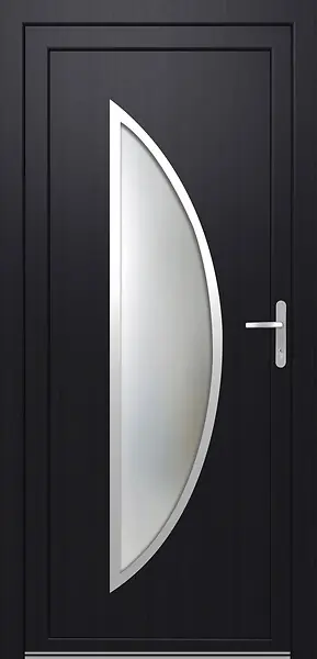 Authentique Porte PVC F07 - Anthracite - Tirant gauche - H.2180xL.960mm QUADROFORM