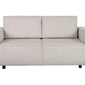Canapé droit convertible en velours côtelé "Montaigne S" - 2 places - Beige HABITAT ET JARDIN Petit Prix