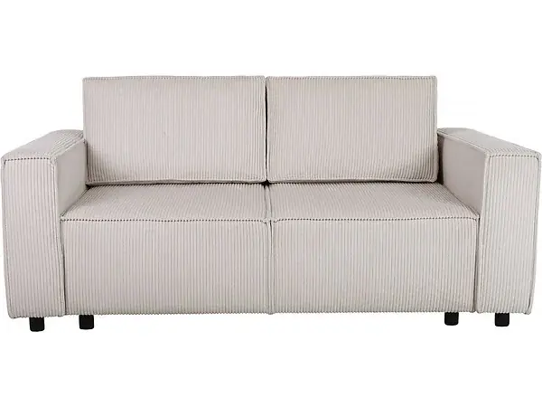 Canapé droit convertible en velours côtelé "Montaigne S" - 2 places - Beige HABITAT ET JARDIN Petit Prix
