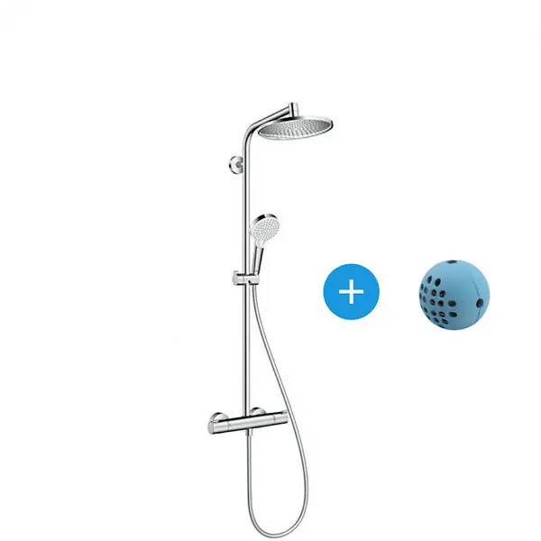 Commander Maintenant Hansgrohe Pack Colonne de douche SHOWERPIPE CROMETTA S240 chromé + IPS WashBall (27267000*)
