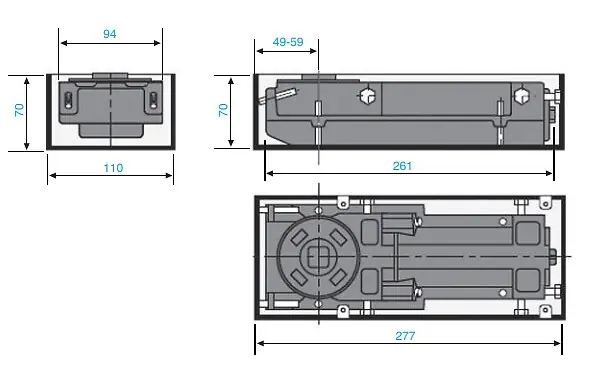 Pivot de sol 14-28Nm arrêt à 90° pour portes double action sans axe - MAB - 7705 Nouvel Arrivage