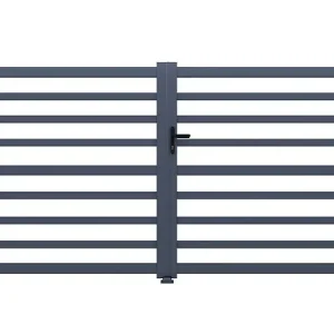 Portail aluminium ajouré "Martin" - 340 x 180 cm - Gris HABITAT ET JARDIN Acheter En Ligne