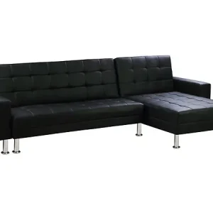 Must-Have Canapé d‘angle convertible et réversible "Theo" - 260 x 82/144 x 81 cm - 4 places - Noir HABITAT ET JARDIN