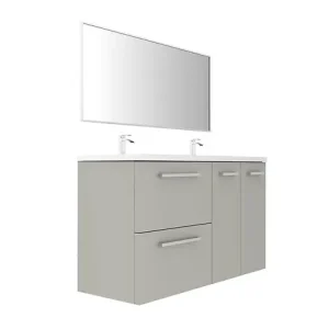 Nouveauté Meuble double vasque - Gris souris - L120xP45cm VIF