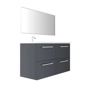 Meuble de salle de bain suspendu - Gris ardoise - L120xP45cm VIF Soldes