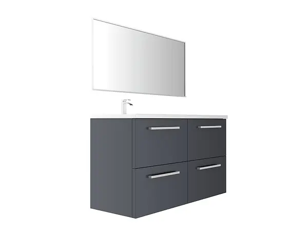 Meuble de salle de bain suspendu - Gris ardoise - L120xP45cm VIF Soldes