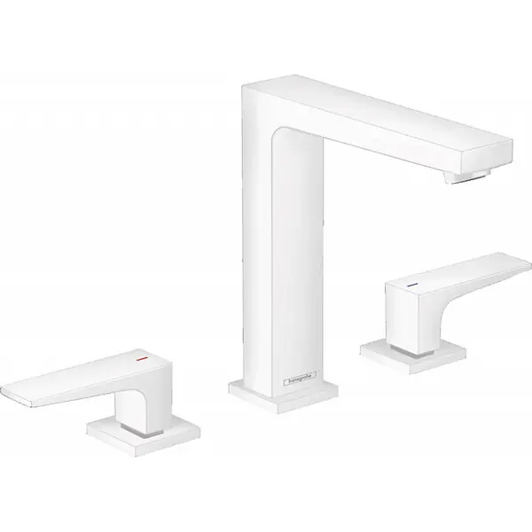 Metropol 160 Mélangeur de lavabo 3 trous poignées manettes, bonde Push-Open, Blanc mat (32515700) HANSGROHE Nouveauté