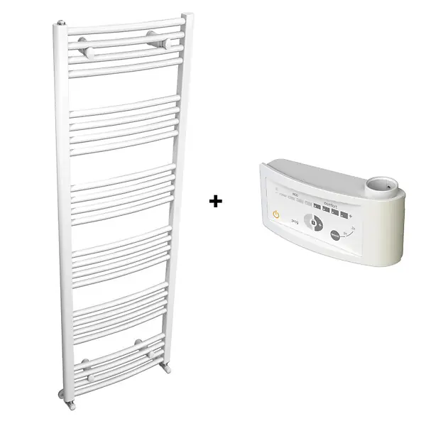 Sèche-Serviettes MAHANA Galbé Mixte 1 027W + kit Elec 1 000W en acier blanc - THERMADOR - MAH7501775GM Offre Spéciale