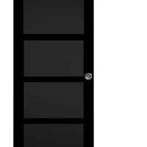 Vente Directe Porte Coulissante Telia noir 4 panneaux H204 x L73 cm, Rail roulettes, Coquilles GD MENUISERIES