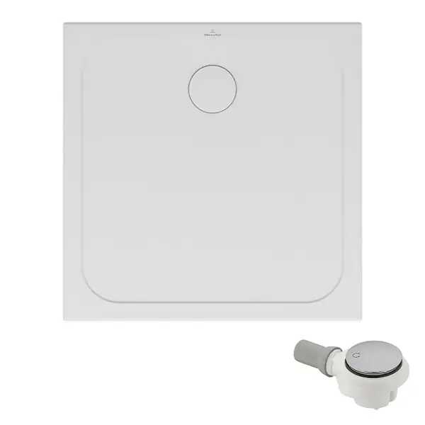 Populaire Receveur de douche antidérapant 80 x 80 Lifetime Plus céramique blanc + Bonde chromé brossé VILLEROY ET BOCH