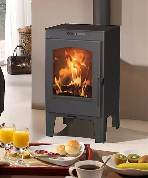 Super Prix Poêle à bois Almudena - Acier - Noir - 6.3kW PANADERO