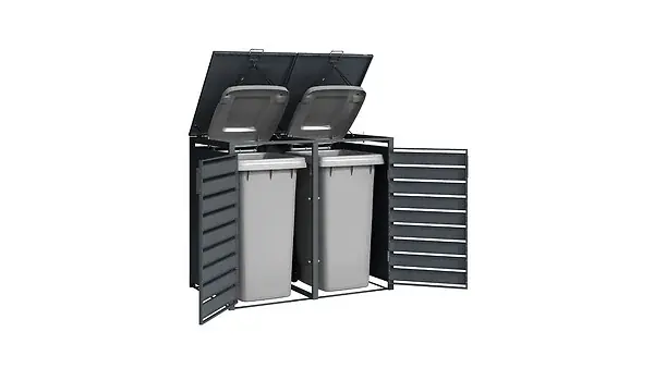 Livraison Express Cache-poubelle métal Gary - Anthracite - L.132xH.116xP.80cm WEKA