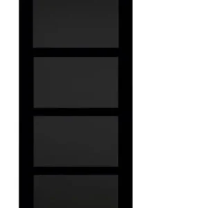 Porte Coulissante Telia noir 4 panneaux H204 x L83 + Rail à roulettes noir GD MENUISERIES Offre Exclusive