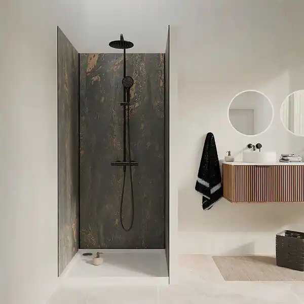 Remise Pack 3 Panneaux Muraux Pierre Venus 90x210cm et Profilés Noirs - STONE‘IT AURLANE