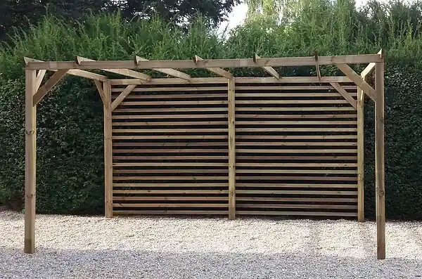 Soldes Pergola en pin autoclavé - 7 lambourdes - L.3xl.4xH.2.2m JARDIN SAUVAGE