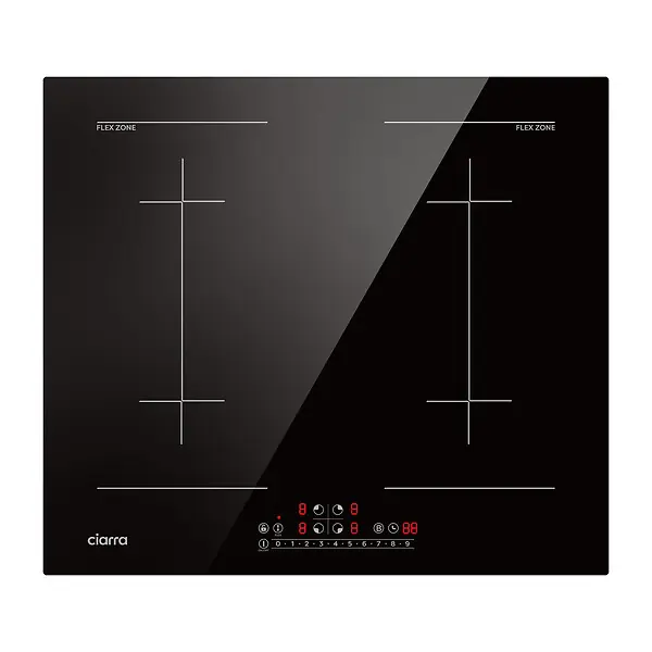 Plaque Induction 7200W 4 Foyers dont 2 Flexizone Booster CIARRA CD4BFFBIH Must-Have