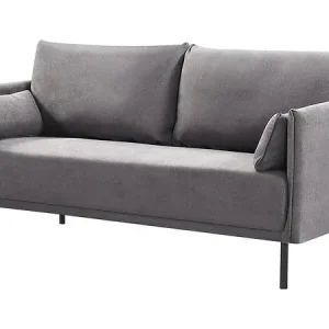 Canapé fixe tissu "Rudy" - 180.5 x 78 x 52 cm - 3 places - Gris foncé HABITAT ET JARDIN Haute Qualité