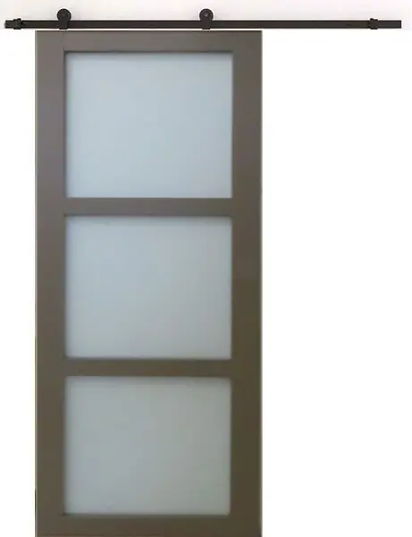 Prix Choc Porte Coulissante Gris Taupe RAL 7006 Vitrée H204 x L83 cm, Rail roulette, coquilles GD MENUISERIES