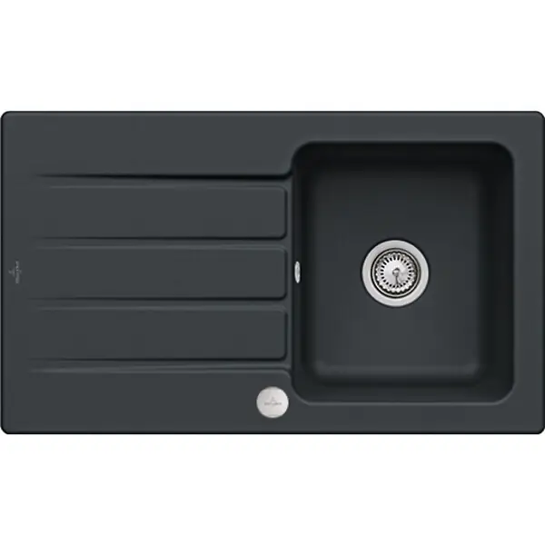 Offre Limitée Evier Architectura 50 Pure Black - Vidage automatique inclus VILLEROY ET BOCH