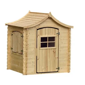 Nouvelle Collection Maison en bois pour enfants AVEC PLANCHER - Maison de jeux pour l‘extérieur 112x146xH152cm/1.1m2 - Maison d‘été extérieure Timbela M550