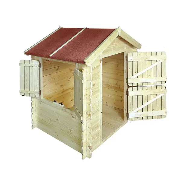 Must-Have Timbela M516-Maisonnette en bois pour enfants AVEC plancher - 112x146xH143cm /1.1m2