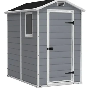Meilleur Choix Abri de jardin en résine Manor 46 S - Gris et blanc - L.130xH.198xP.192cm KETER