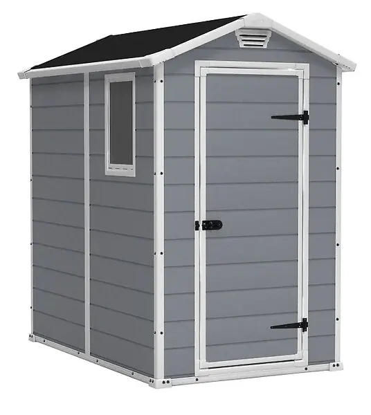 Meilleur Choix Abri de jardin en résine Manor 46 S - Gris et blanc - L.130xH.198xP.192cm KETER