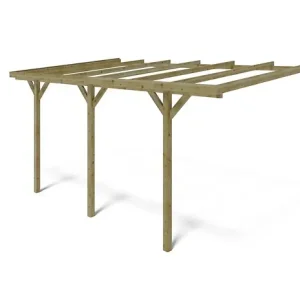 Haute Qualité Carport, abri de voiture 3x5.24 m - 15 m2 - adossé - CAR6 ALTANKA