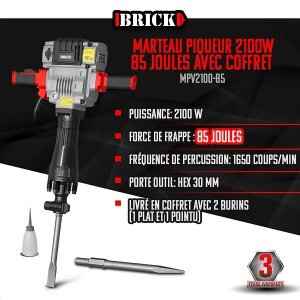 Super Prix Marteau piqueur PRO 2100W - 85 Joules avec coffret BRICK