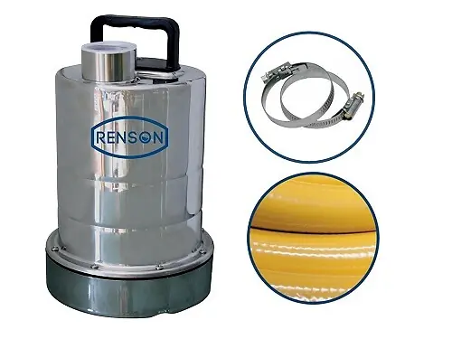 Pompe serpillère 0,25kW inox 2mm + tuyau refoulement + raccords - RENSON - 164034 Expédié Aujourd'hui