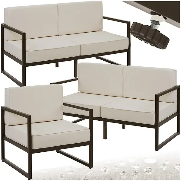 Salon de jardin COMOSA pour 5 personnes marron/beige TECTAKE Meilleure Vente